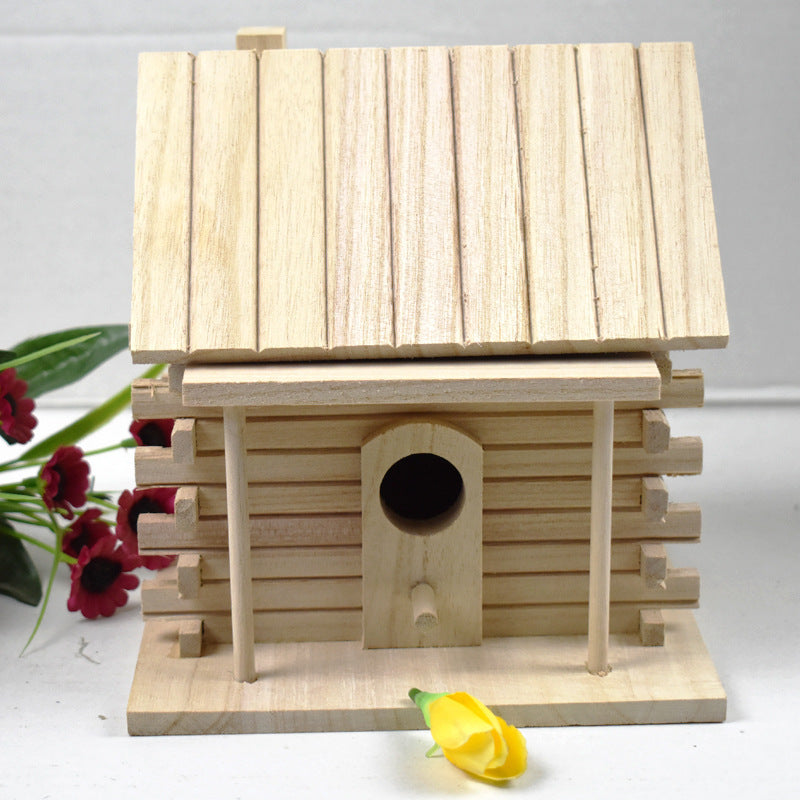 Wooden Birdhouse Bird Cage Wooden Peony Budgerigar Breeding Box