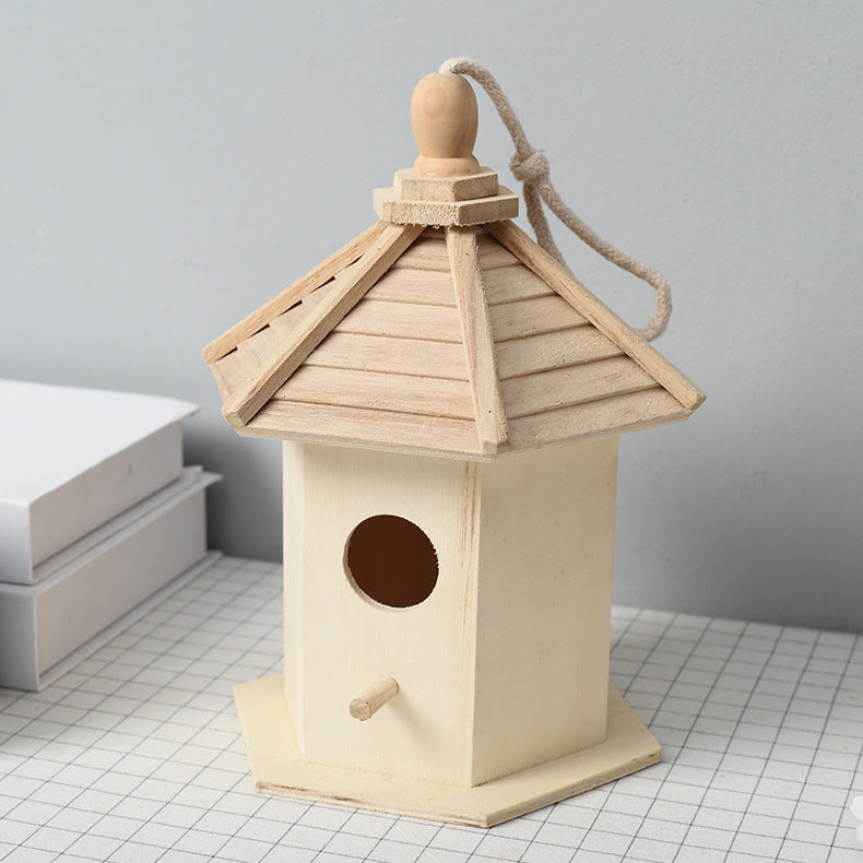 Wooden Birdhouse Bird Cage Wooden Peony Budgerigar Breeding Box