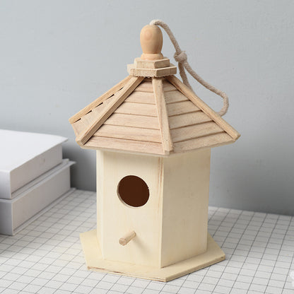 Wooden Birdhouse Bird Cage Wooden Peony Budgerigar Breeding Box